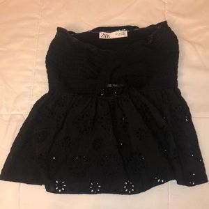 Zara strapless black blouse
